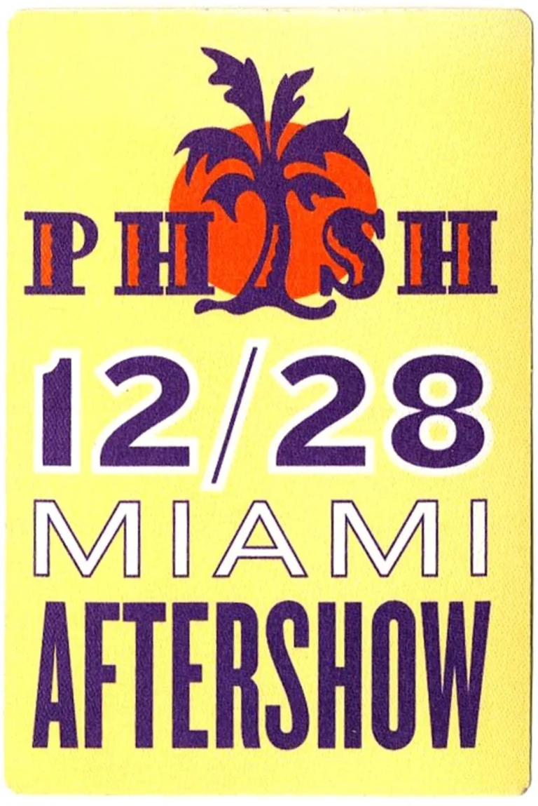 Phish 2003 Round Room Concert Tour After Show Backstage Pass - Miami