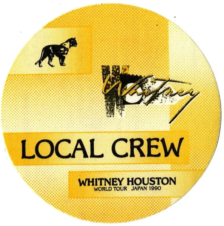 Whitney Houston 1990 I'm Your Baby Tonight Concert Tour Crew Backstage Pass