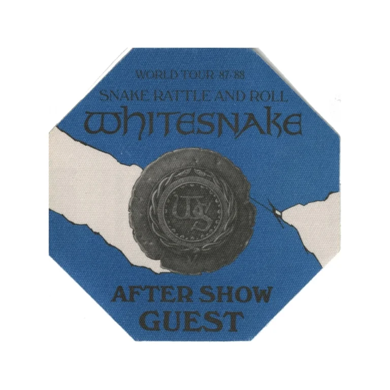 Whitesnake 1987 Snake, Rattle and Roll Concert Tour Aftershow Backstage Pass