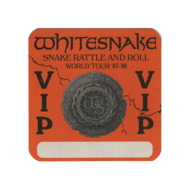 Whitesnake 1987 Snake, Rattle and Roll Concert Tour VIP Backstage Pass