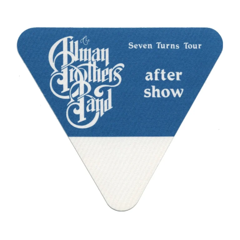 Allman Brothers 1990 Seven Turns Concert Tour After Show Backstage Pass