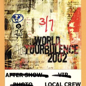 Dream Theater 2002 World Tourbulence Concert Tour CREW Backstage Pass