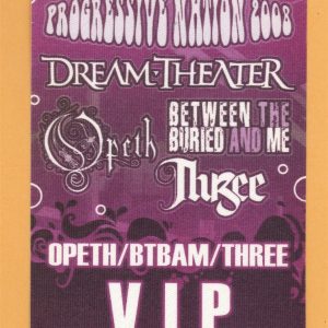 Dream Theater 2008 Opeth Concert Tour VIP Backstage Pass