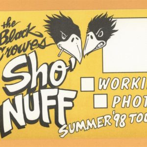 Black Crowes 1998 Summer Concert Tour Working Backstage Pass