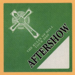 Black Sabbath 2008 The Rules of Hell Concert Tour After Show Backstage Pass