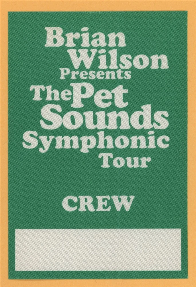 Brian Wilson 2002 Concert Tour CREW Backstage Pass - Beach Boys