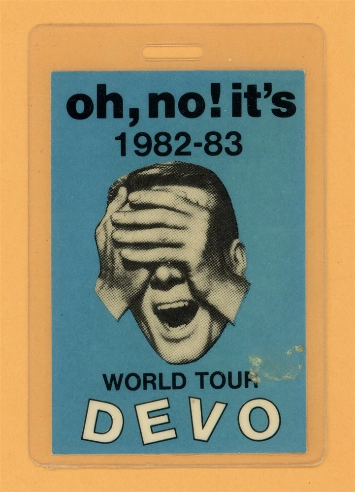 DEVO 1982 World Tour All Access Laminated Backstage Pass