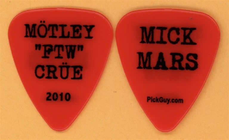 Motley Crue Mick Mars FTW Vintage Guitar Pick - 2010 US Tour