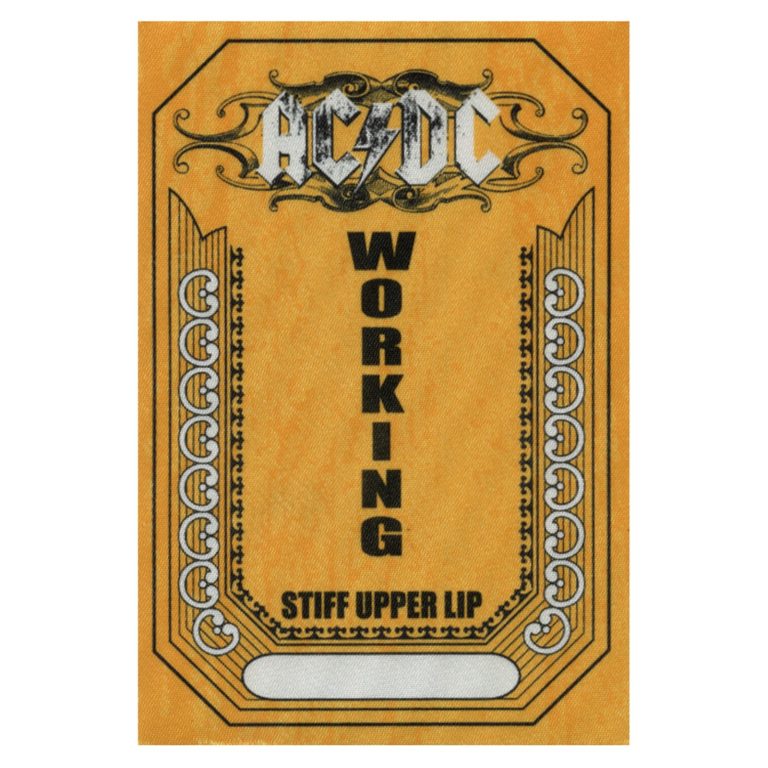 AC/DC 2000 Stiff Upper Lip Concert Tour Working Backstage Pass
