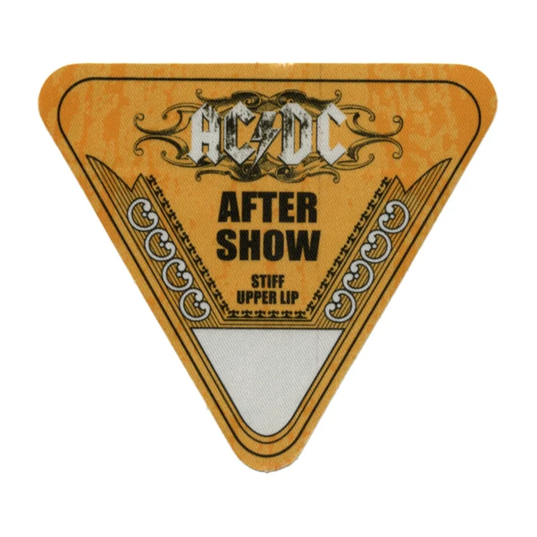 AC/DC 2000 Stiff Upper Lip Concert Tour After Show Backstage Pass