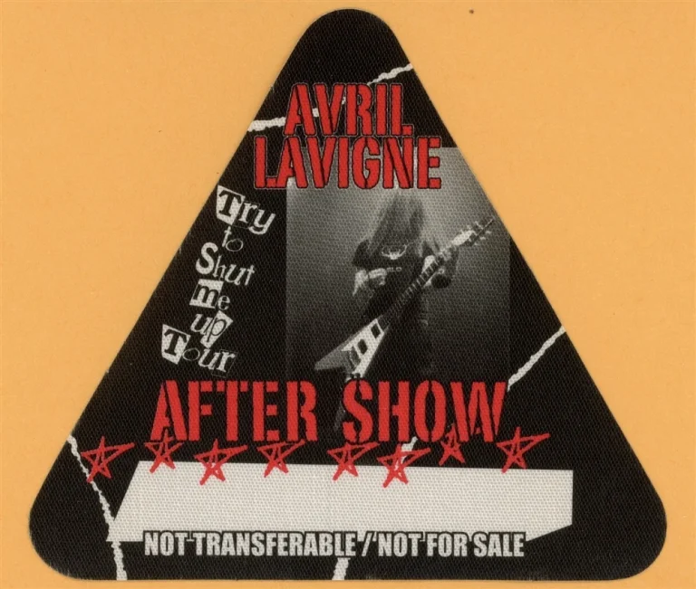 Avril Lavigne 2003 Try to Shut Me Up Concert Tour AFTER SHOW Backstage Pass
