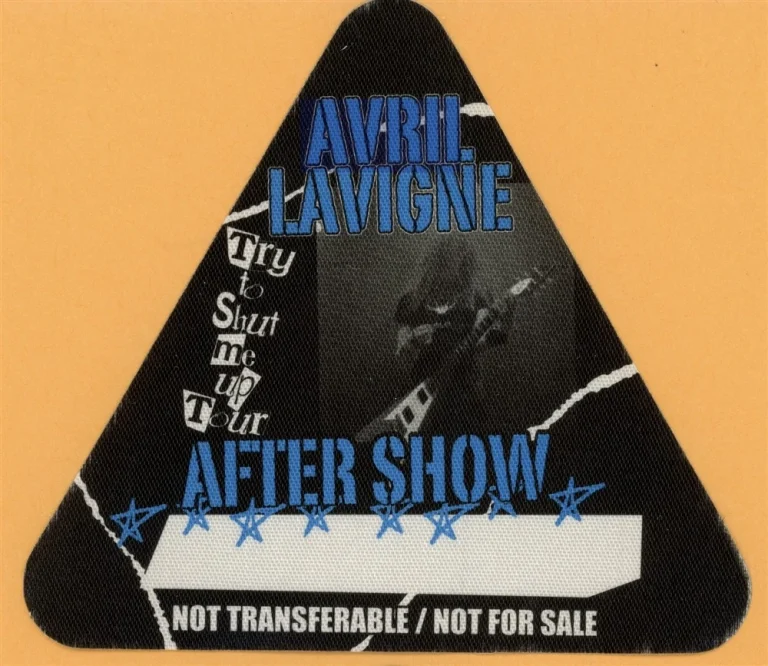 Avril Lavigne 2003 Try to Shut Me Up Concert Tour AFTER SHOW Backstage Pass
