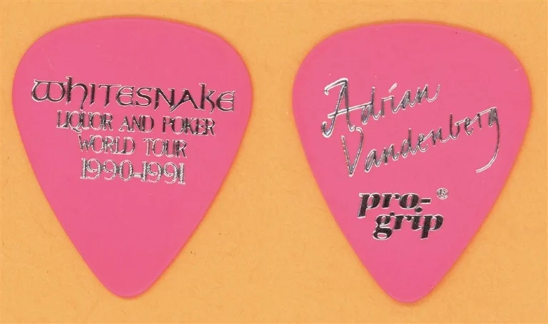 Whitesnake Adrian Vanderberg Vintage Guitar Pick - 1990 Liquer & Poker Tour