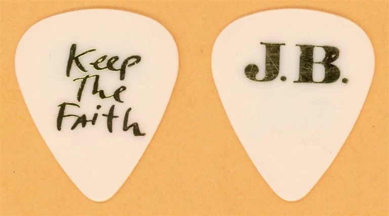 Bon Jovi JBJ Gold/White Vintage Guitar Pick - 1993 Keep The Faith Tour