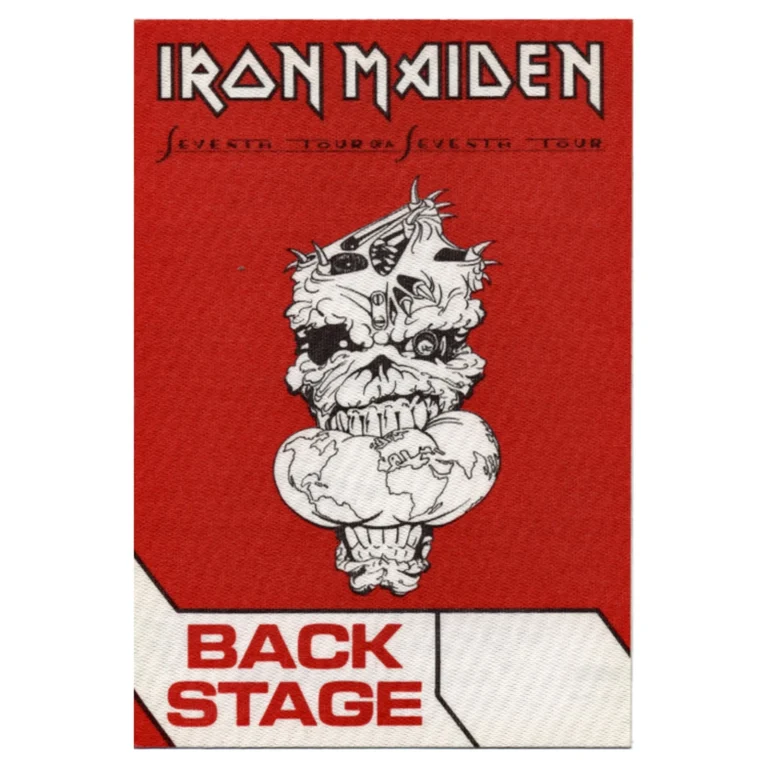 Iron Maiden 1988 Seventh Son Concert Tour Backstage Pass