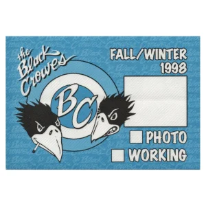Black Crowes 1998 Fall/Winter Concert Tour Working Backstage Pass