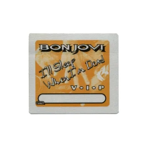 Bon Jovi 1993 I'll Sleep When I'm Dead Concert Tour VIP Backstage Pass