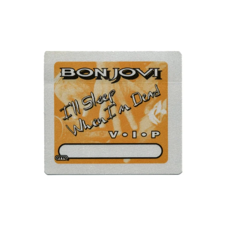 Bon Jovi 1993 I'll Sleep When I'm Dead Concert Tour VIP Backstage Pass