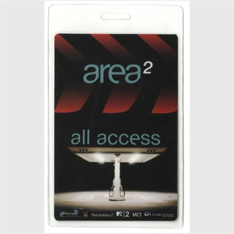 David Bowie 2002 Area: Two Tour All Access Foil Laminated Backstage Pass