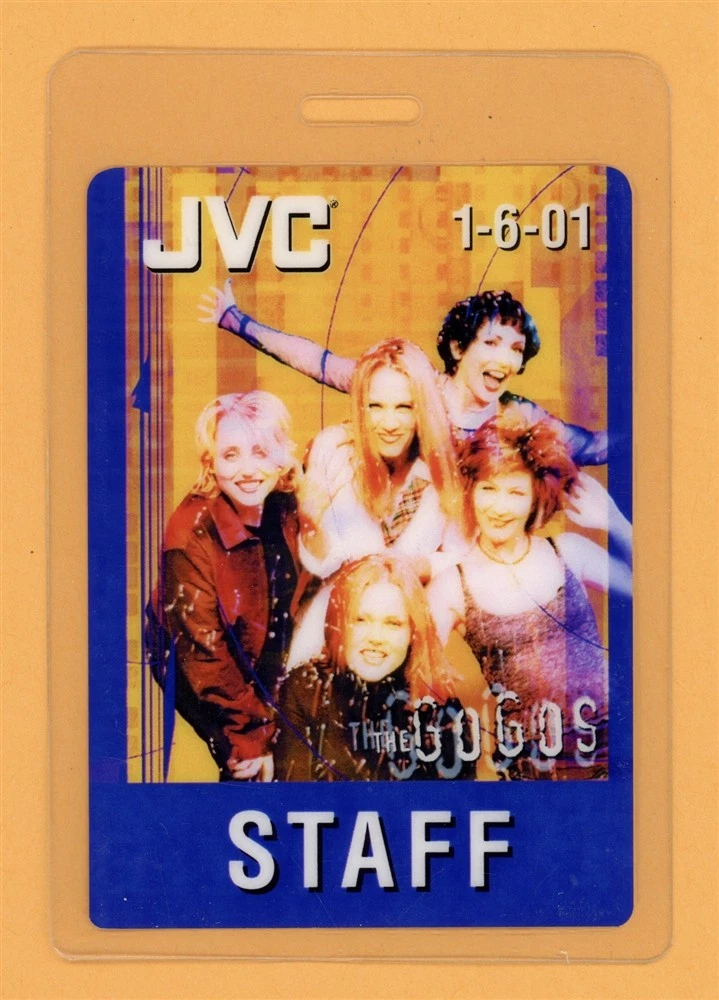 The Go-Go's 2001 JVC Tour Staff Laminated Backstage Pass