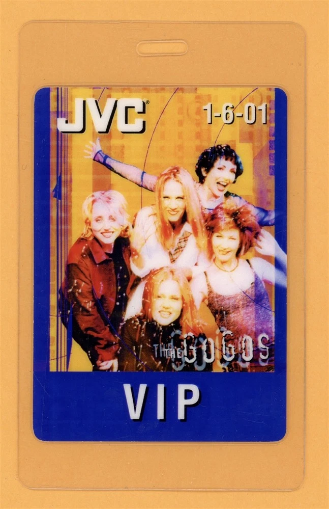 The Go-Go's 2001 JVC Tour VIP Laminated Backstage Pass