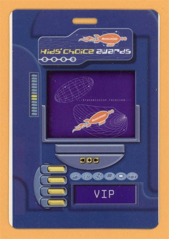 Nickelodean Kids Choice Awards 2001 Tour VIP Laminated Backstage Pass