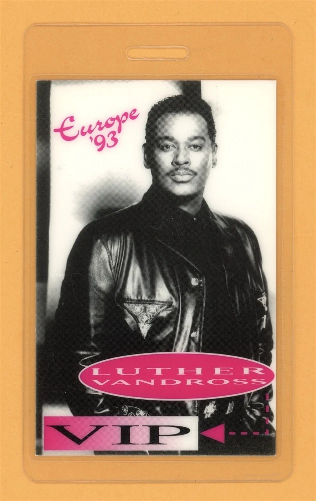 Luther Vandross 1993 Europe Tour VIP Laminated Backstage Pass