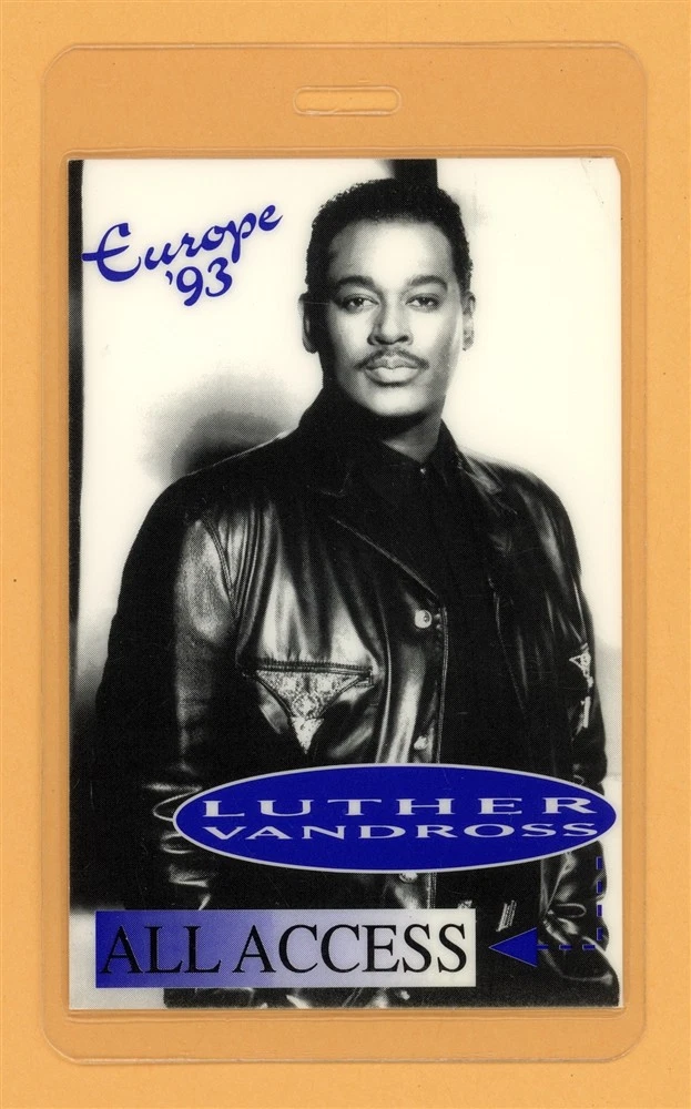 Luther Vandross 1993 Europe Tour VIP Laminated Backstage Pass