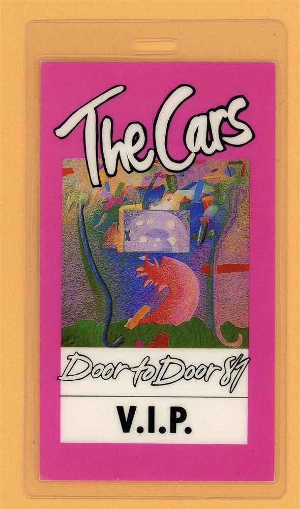 The Cars 1987 Door to Door Tour VIP Laminated Backstage Pass