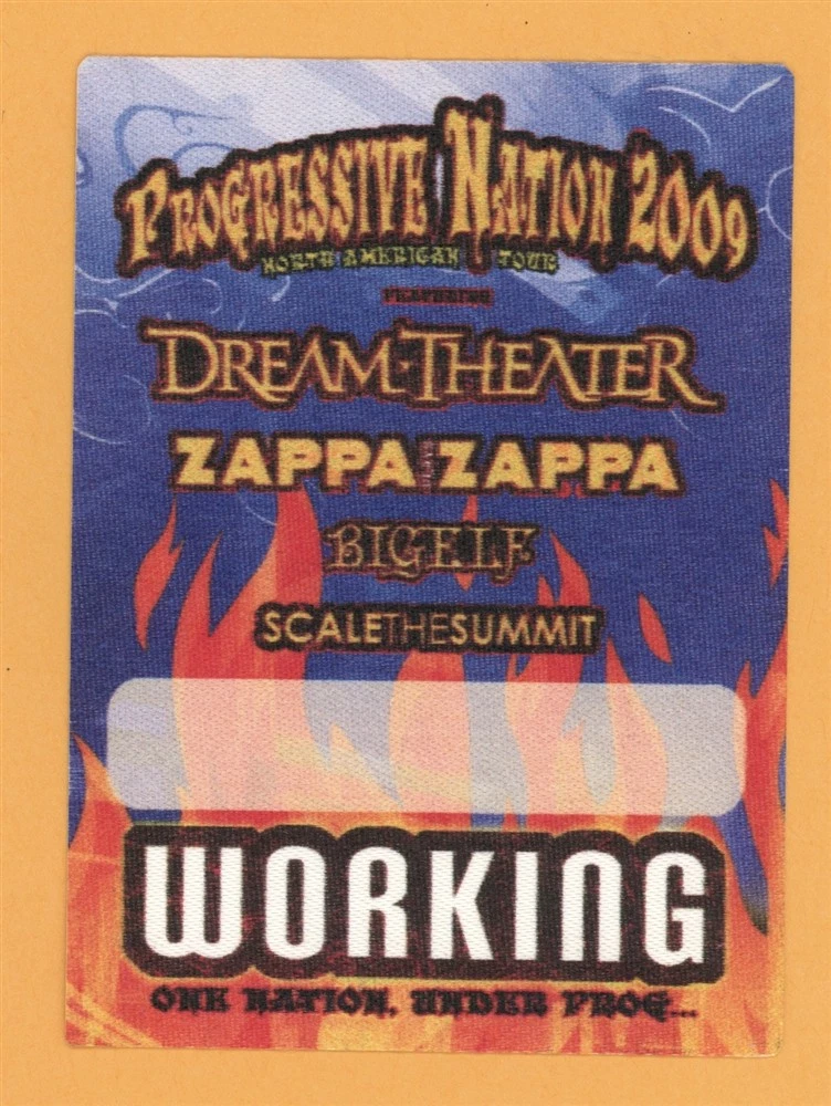 Dream Theater 2009 ZAPPA Concert Tour WORKING Backstage Pass