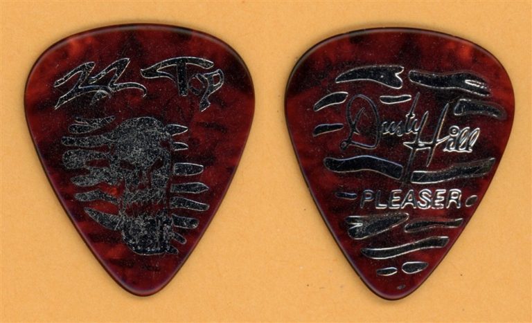 ZZ TOP DUSTY HILL SKULL SILVER/TORT GUITAR PICK – 1996 CONTINENTAL SAFARI TOUR COLLECTIBLE MEMORABILIA