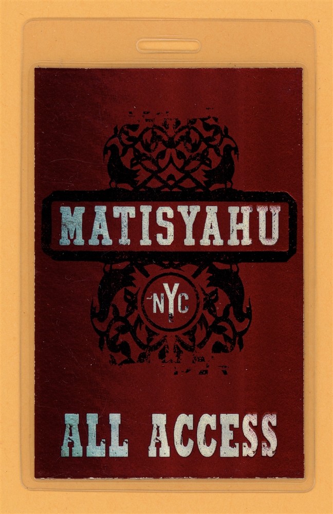 Matisyahu 2006 Youth Concert Tour All Access Laminated Backstage Pass