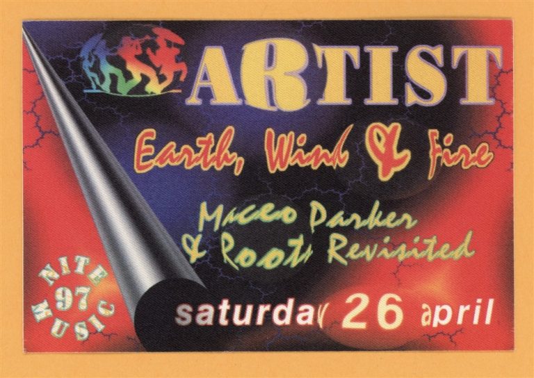 Earth Wind & Fire 1997 Concert Tour ARTIST Backstage Pass
