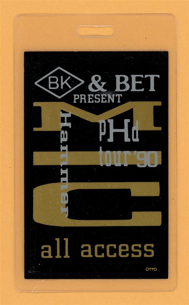 MC Hammer 1990 PHD Tour All Access Laminated Backstage Pass