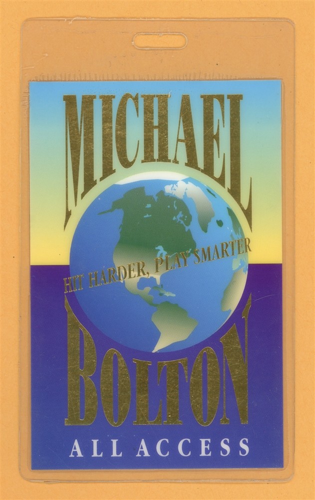 Michael Bolton 1994 Hit Harder Tour AA Laminated Backstage Pass