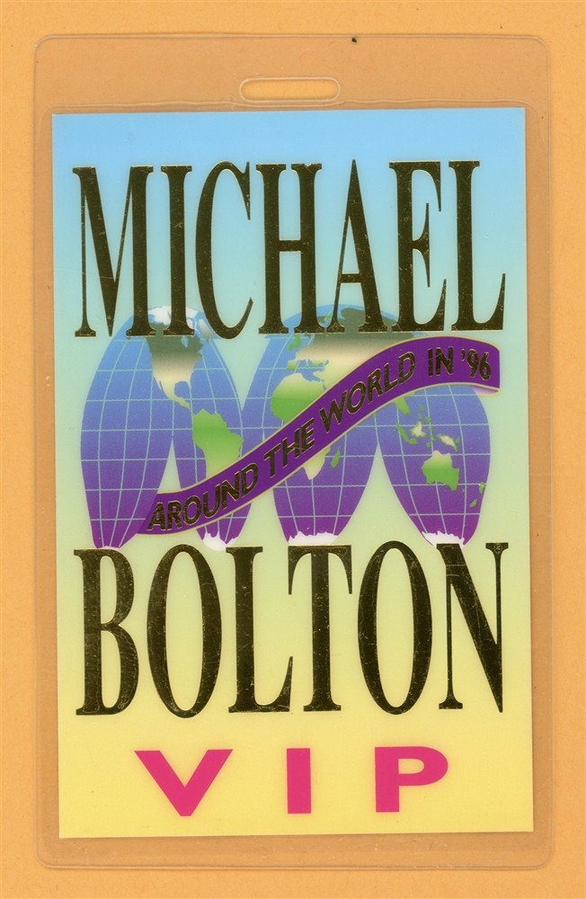 Michael Bolton 1996 Around The World Tour VIP Laminated Backstage Pass
