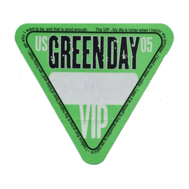 Green Day 2005 American Idiot Concert Tour VIP Backstage Pass