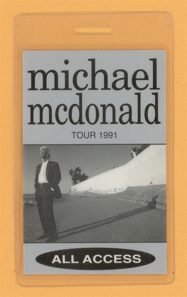 Michael Mcdonald 1991 Tour All Access Laminated Backstage Pass