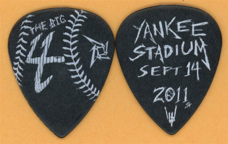 Metallica James Hetfield Vintage Guitar Pick - 2011 Big 4 Yankee Stadium Tour