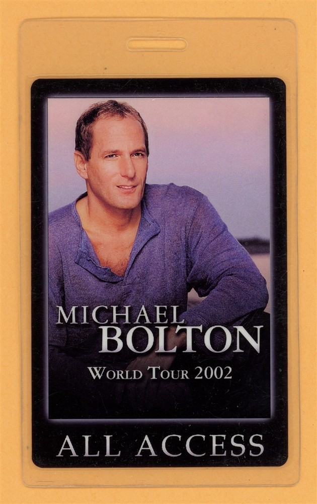 Michael Bolton 2002 Tour All Access Laminated Backstage Pass