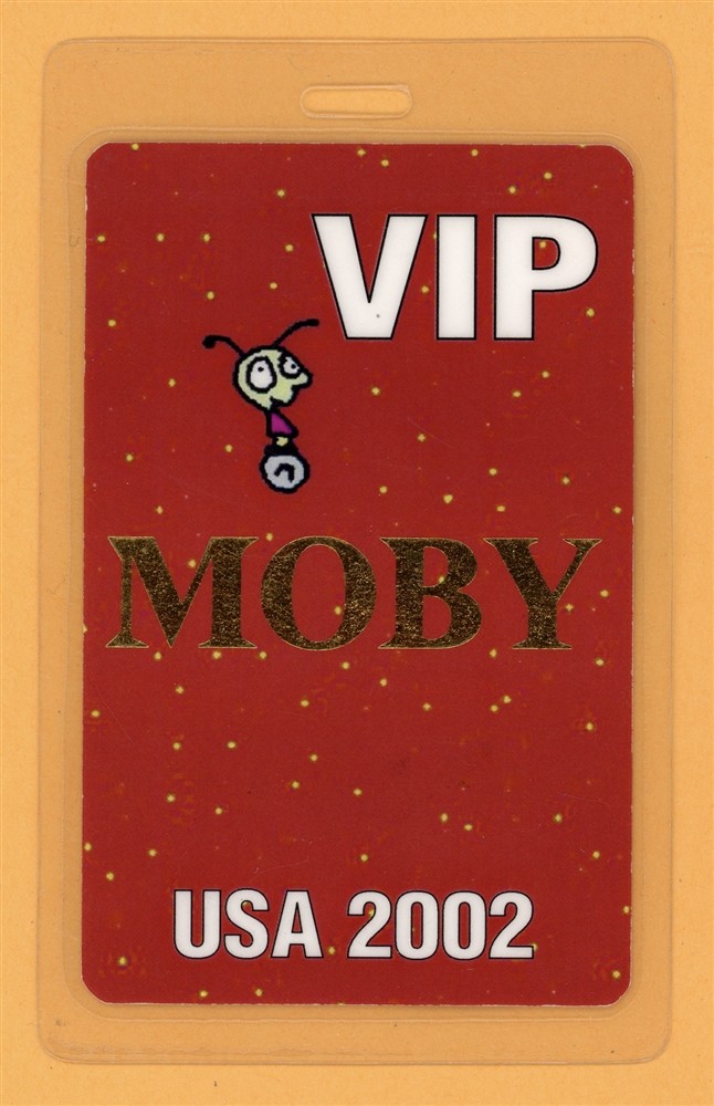 Moby 2002 18 Tour VIP Laminated Backstage Pass
