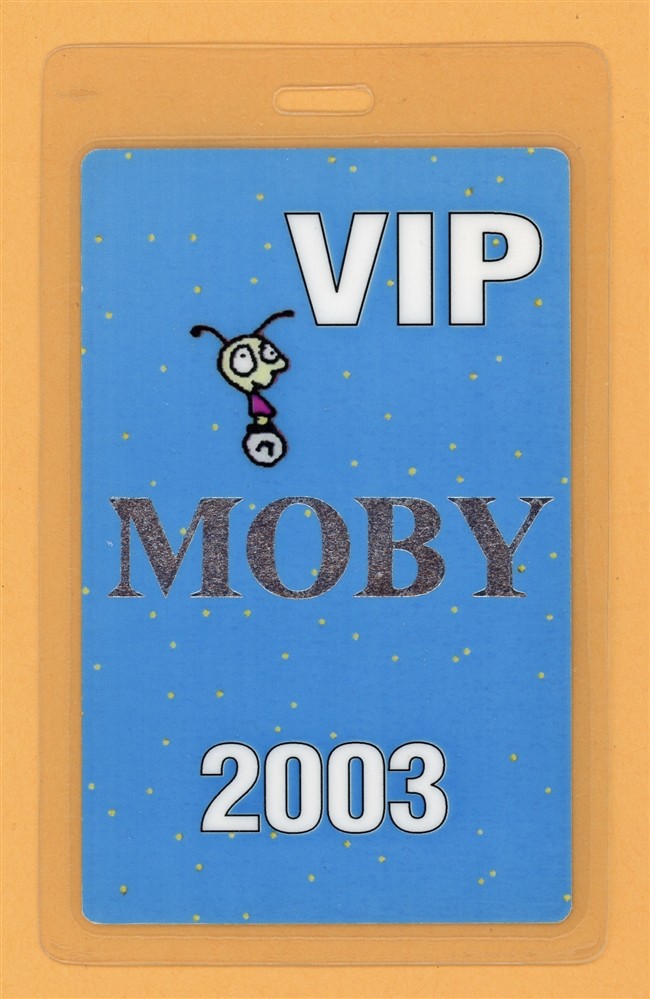 Moby 2003 18 Tour VIP Laminated Backstage Pass