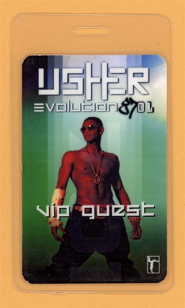 Usher 2001 Evolution Tour VIP Laminated Backstage Pass