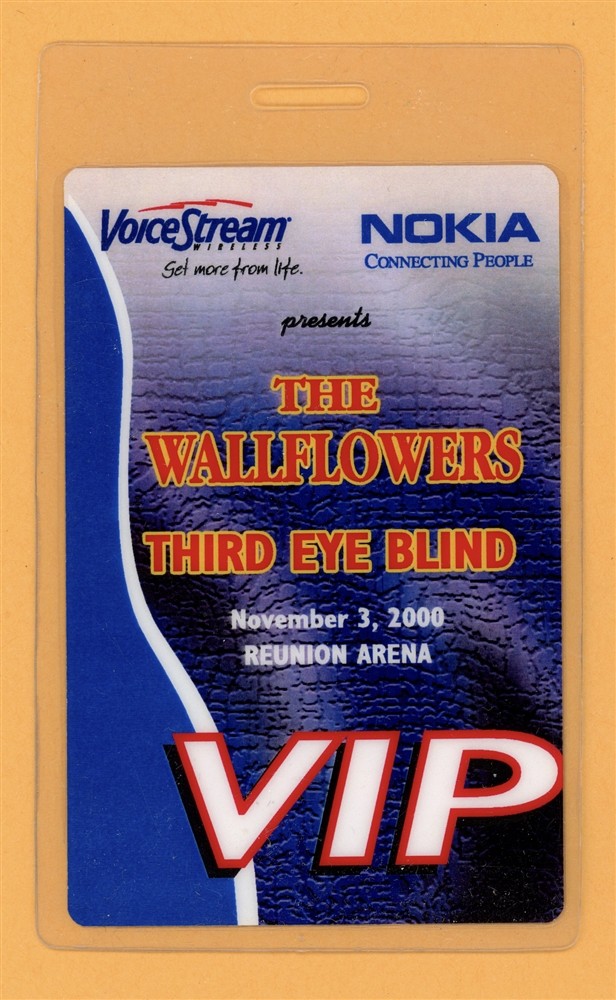 The Wallflowers 2000 Third Eye Blind Tour VIP Laminated Backstage Pass