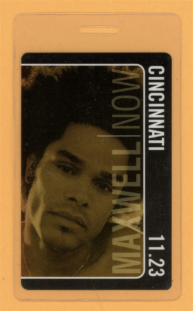 Maxwell 2001 Now Tour Cincinnati Laminated Backstage Pass