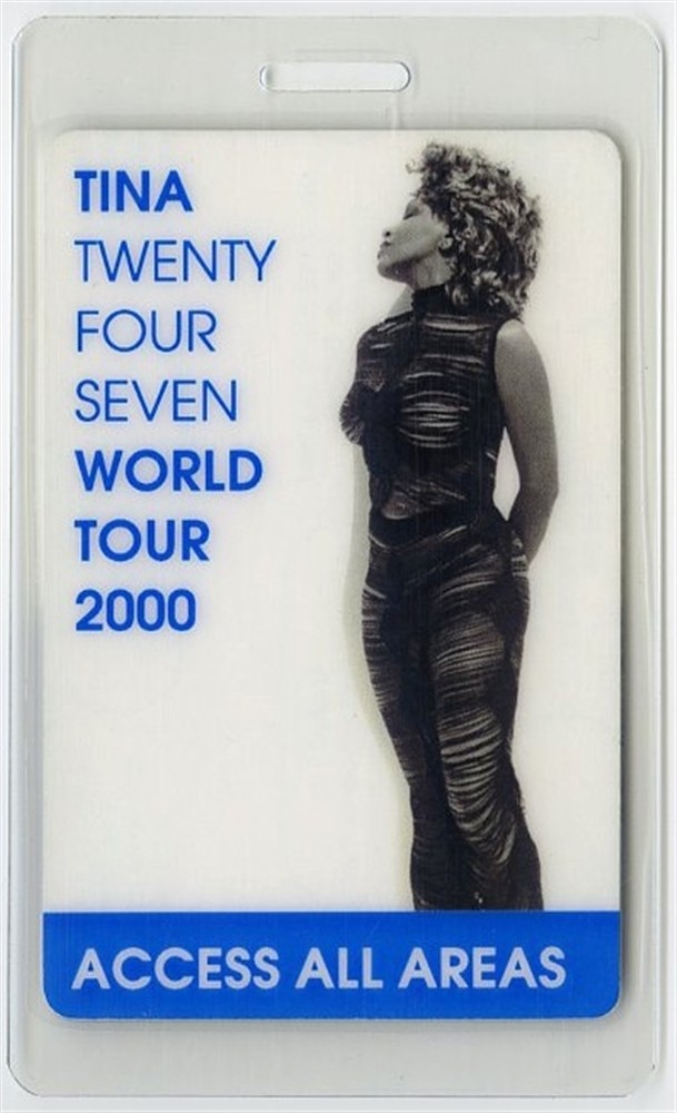 Tina Turner 2000 Twenty Four Seven Tour All Access Laminated Backstage Pass