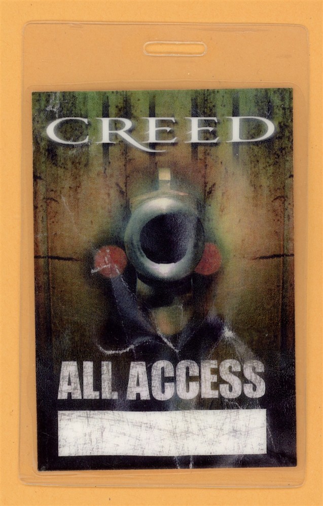 Creed 2002 Weathered Tour All Access Laminated Backstage Pass