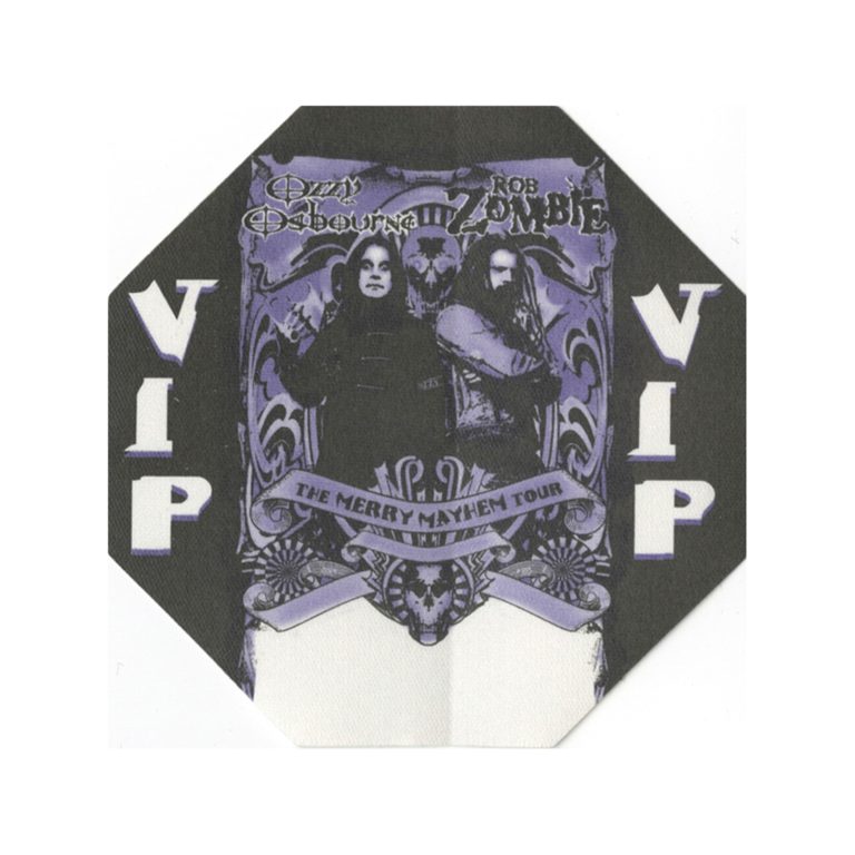 Ozzy Osbourne 2001 Merry Mayhem Concert Tour VIP Backstage Pass