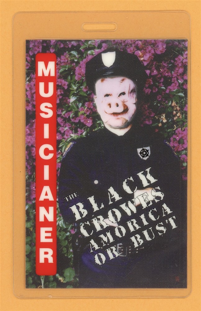 The Black Crowes 1994 Amorica Or Bust Tour Musicianer Laminate Backstage Pass