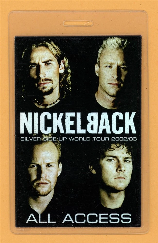 Nickelback 2001 Silver Side Up Tour All Access Laminated Backstage Pass